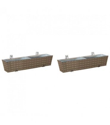 vidaXL Railing 2 pcs 80 x 17 x 17 cm Metal