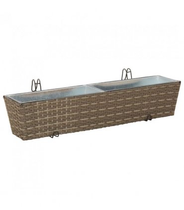 vidaXL Railing 2 pcs 80 x 17 x 17 cm Metal