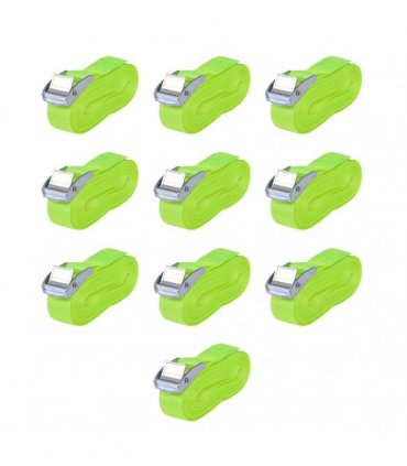 vidaXL Straps 10 pcs 0.25 Tonnes 5mx25mm Fluorescent Green