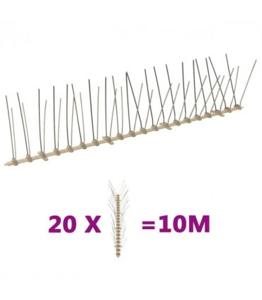 vidaXL 4-row Plastic Bird & Pigeon Spikes Set of 20 10 m