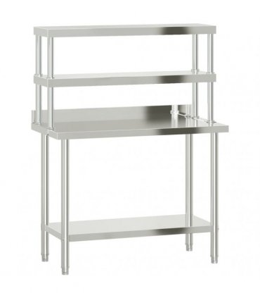vidaXL Kitchen Work Table with Overshelf 110x55x150 cm Stainless Steel