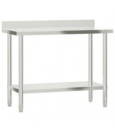 vidaXL Kitchen Work Table with Overshelf 110x55x150 cm Stainless Steel