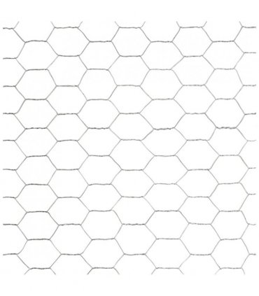 vidaXL Chicken Wire Fence Galvanised Steel 25x1.2 m Silver