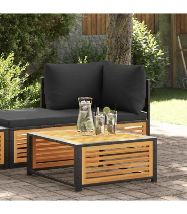 vidaXL Garden Table | Brown | Solid Acacia wood | 68x68x30 cm | Durable
