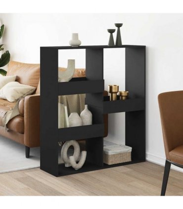 vidaXL Room Divider Black 100x33x115 cm Engineered Wood