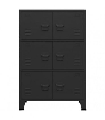 vidaXL Industrial Storage Chest Black 75x40x115 cm Metal