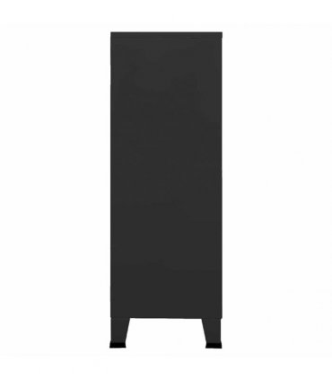 vidaXL Industrial Storage Chest Black 75x40x115 cm Metal