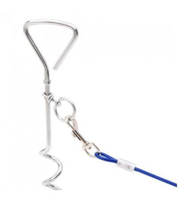 vidaXL Dog Tie Out Cable with Ground Stake 3 m