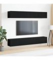 vidaXL TV Cabinet Set 4 pcs Black Oak 100 x 30 x 30 cm Engineered Wood