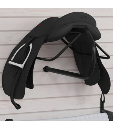 vidaXL Saddle Rack Wall Mounted Black Iron