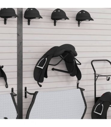 vidaXL Saddle Rack Wall Mounted Black Iron