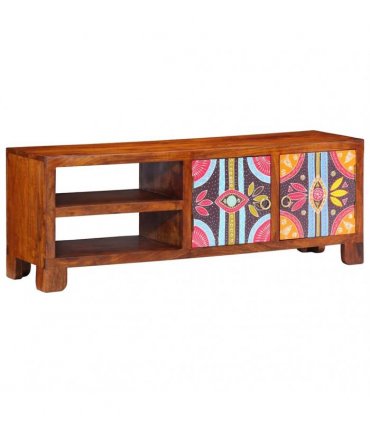vidaXL TV Cabinet Multicolour 110x30x40 Solid Wood Acacia
