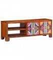 vidaXL TV Cabinet Multicolour 110x30x40 Solid Wood Acacia