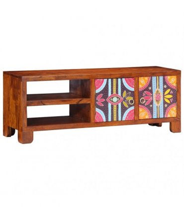 vidaXL TV Cabinet Multicolour 110x30x40 Solid Wood Acacia