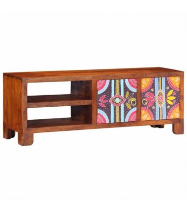 vidaXL TV Cabinet Multicolour 110x30x40 Solid Wood Acacia
