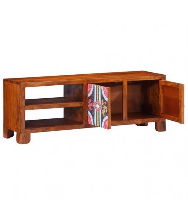 vidaXL TV Cabinet Multicolour 110x30x40 Solid Wood Acacia