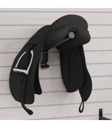 vidaXL Foldable Saddle Rack Wall Mounted Black Iron