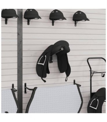 vidaXL Foldable Saddle Rack Wall Mounted Black Iron