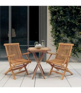vidaXL Garden Dining Set | Teak | Smoothly sanded teak hardwood | Medium