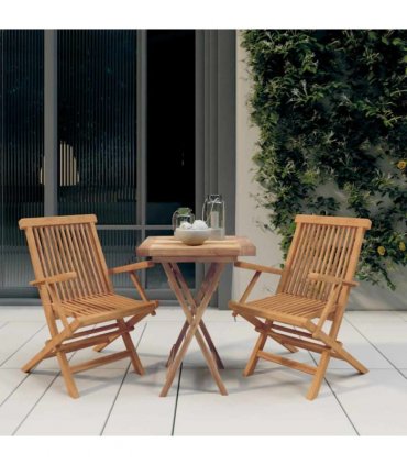 vidaXL Garden Dining Set | Teak | Smoothly sanded teak hardwood | Medium