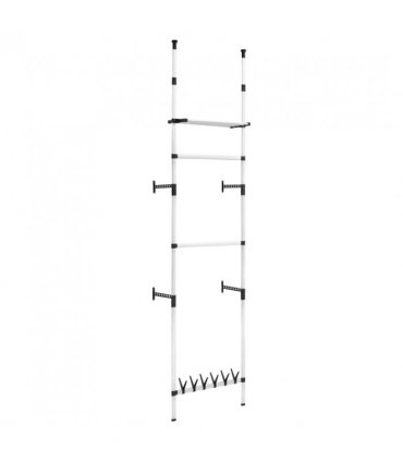 vidaXL Telescopic Wardrobe System with Rods and Shelf Aluminium