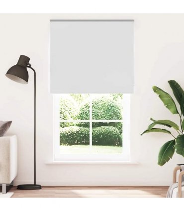 vidaXL Roller Blind Blackout White 140x210 cm Fabric Width 136.6 cm Polyester