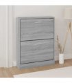 vidaXL Shoe Cabinet Grey Sonoma 59x17x81 cm Engineered Wood