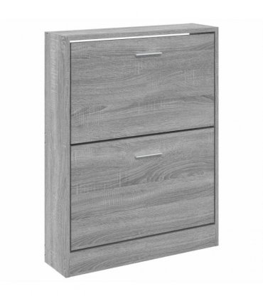vidaXL Shoe Cabinet Grey Sonoma 59x17x81 cm Engineered Wood
