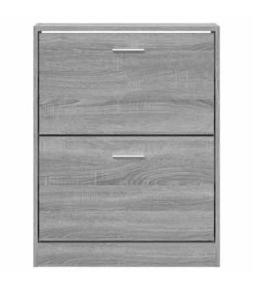 vidaXL Shoe Cabinet Grey Sonoma 59x17x81 cm Engineered Wood
