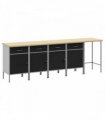 vidaXL Work Cabinet Set with Drawer with Storage 5 pcs Black and Grey