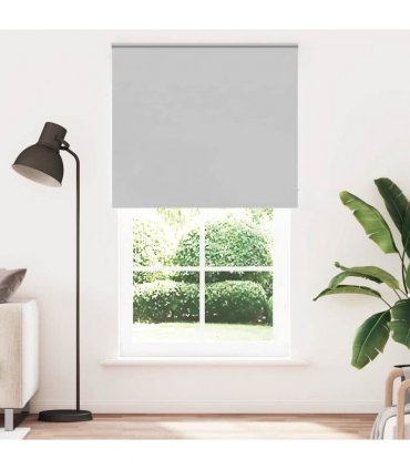 vidaXL Roller Blind Blackout Light Grey 140x230 cm Fabric Width 136.6 cm Polyester