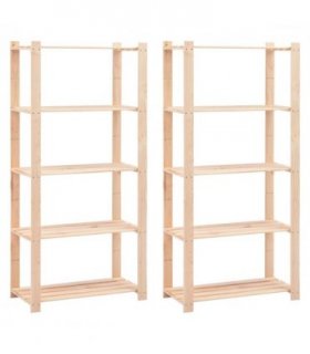 vidaXL 5-Tier Storage Racks 2 pcs 80x38x170 cm Solid Pinewood 250 kg
