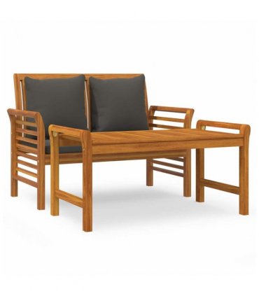 vidaXL Garden Lounge Set | Dark Grey | Solid Acacia Wood, Polyester Foam