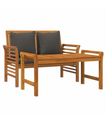 vidaXL Garden Lounge Set | Dark Grey | Solid Acacia Wood, Polyester Foam