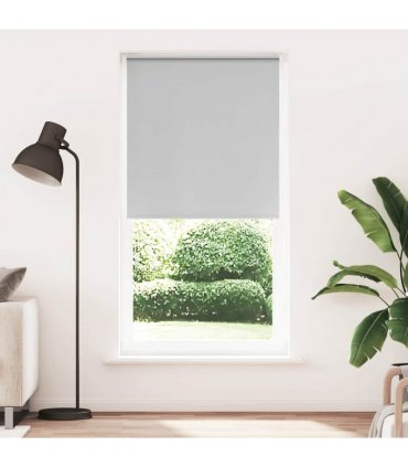 vidaXL Roller Blind Blackout Light Grey 110x210 cm Fabric Width 105.7 cm Polyester