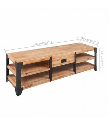 vidaXL TV Stand Solid Acacia Wood 140x40x45 cm