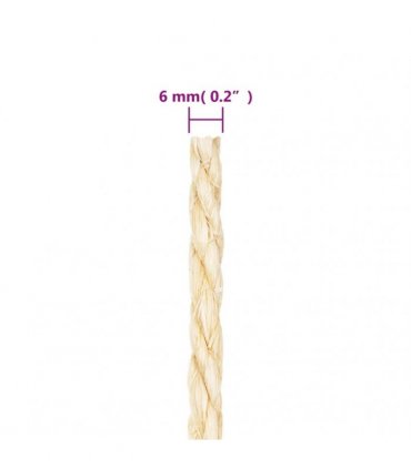 vidaXL Rope 100% Sisal 6 mm 25 m