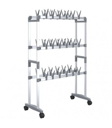 vidaXL Shoe Rack with Wheels Silver 66x27x100 cm