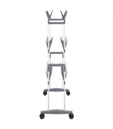 vidaXL Shoe Rack with Wheels Silver 66x27x100 cm