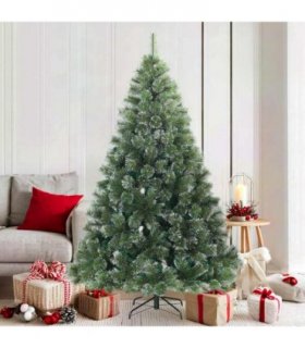 vidaXL Artificial Hinged Christmas Tree Snow Flocked Green 180 cm