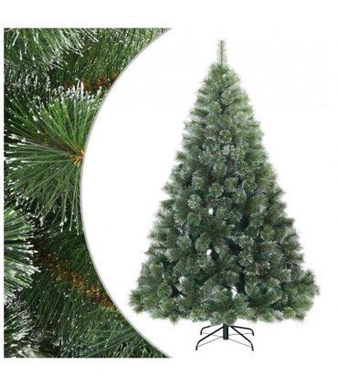 vidaXL Artificial Hinged Christmas Tree Snow Flocked Green 180 cm