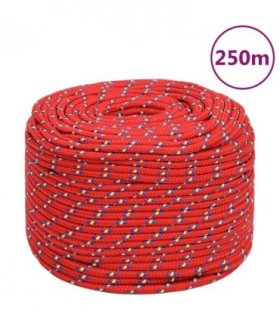 vidaXL Boat Rope Red 6 mm 250 m Polypropylene