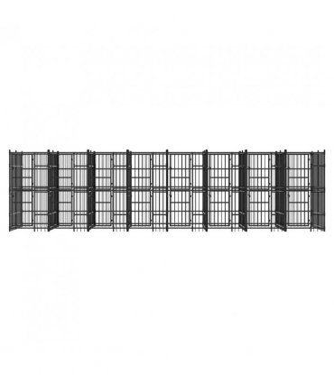 vidaXL Outdoor Dog Kennel Steel 14.75 m²