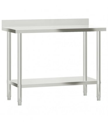 vidaXL Kitchen Work Table with Overshelf 110x55x120 cm Stainless Steel