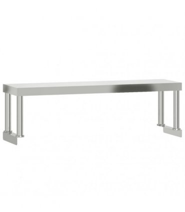 vidaXL Kitchen Work Table with Overshelf 110x55x120 cm Stainless Steel