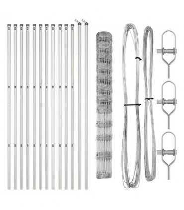 vidaXL Ground Fix Welded Wire Fence 25 x 1.4 m Galvanised Steel Silver