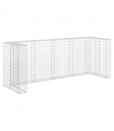 vidaXL Gabion Wall for Garbage Bins Galvanised Steel 320x100x120 cm