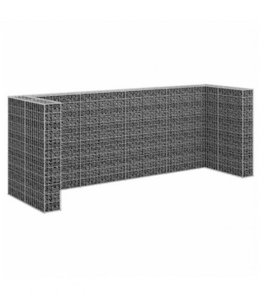 vidaXL Gabion Wall for Garbage Bins Galvanised Steel 320x100x120 cm
