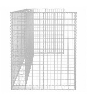 vidaXL Gabion Wall for Garbage Bins Galvanised Steel 320x100x120 cm
