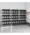 vidaXL 3-Layer Tire Racks 3 pcs Silver 110x40x200 cm Steel
